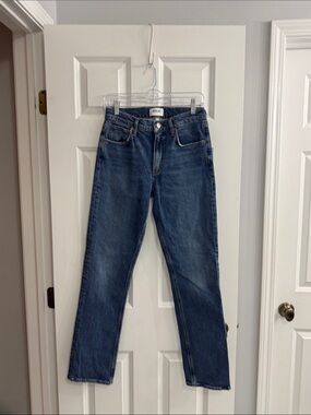 Agolde Straight-Leg Jeans in Medium Wash Blue